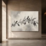 Ivory Olive Branch Minimalist Wall Art Canvas Print - Image 5