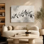 Ivory Olive Branch Minimalist Wall Art Canvas Print - Image 6