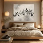 Ivory Olive Branch Minimalist Wall Art Canvas Print - Image 8