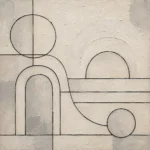 Ivory Geometric Forms Minimalist Wall Art Canvas Print
