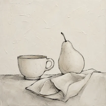 Ivory Still Life Minimalist Wall Art Canvas Print