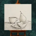 Ivory Still Life Minimalist Wall Art Canvas Print - Image 2
