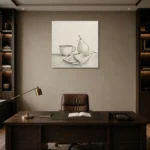 Ivory Still Life Minimalist Wall Art Canvas Print displayed in a contemporary gallery-inspired room