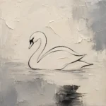 Ivory Swan Minimalist Wall Art Canvas Print