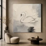 Ivory Swan Minimalist Wall Art Canvas Print - Image 6