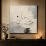 Ivory Swan Minimalist Wall Art Canvas Print - Image 7