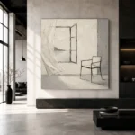 Ivory Interior Scene Minimalist Wall Art Canvas Print - Image 5
