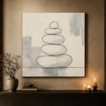 Ivory Stacked Stone Minimalist Wall Art Canvas Print - Image 7
