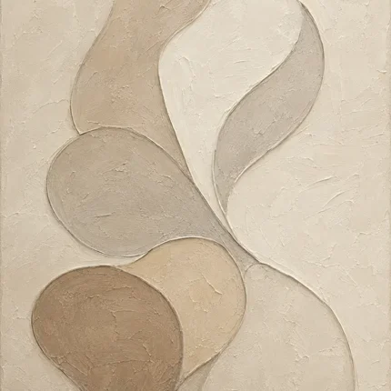 Ivory Organic Shape Wall Art Canvas Print