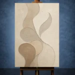 Ivory Organic Shape Wall Art Canvas Print - Image 2