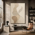 Ivory Organic Shape Wall Art Canvas Print - Image 3