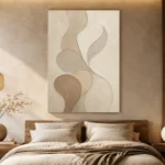 Ivory Organic Shape Wall Art Canvas Print - Image 6