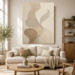 Ivory Organic Shape Wall Art Canvas Print - Image 7