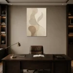 Ivory Organic Shape Wall Art Canvas Print displayed in a contemporary gallery-inspired room