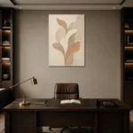 Warm Petal Forms Minimalist Wall Art Canvas Print displayed in a contemporary gallery-inspired room