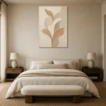 Warm Petal Forms Minimalist Wall Art Canvas Print showcased in an elegant minimalist interior