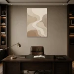 Tranquil Tide Forms Minimalist Wall Art Canvas Print displayed in a contemporary gallery-inspired room