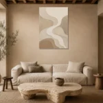 Tranquil Tide Forms Minimalist Wall Art Canvas Print presented in a sophisticated home setting