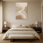 Tranquil Tide Forms Minimalist Wall Art Canvas Print showcased in an elegant minimalist interior