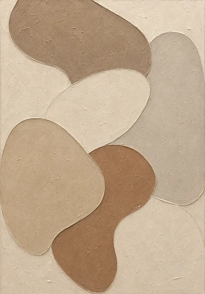 Contemplative Rounded Forms Minimalist Wall Art Canvas Print