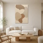 Contemplative Rounded Forms Minimalist Wall Art Canvas Print styled in a refined neutral interior