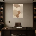 Contemplative Rounded Forms Minimalist Wall Art Canvas Print displayed in a contemporary gallery-inspired room