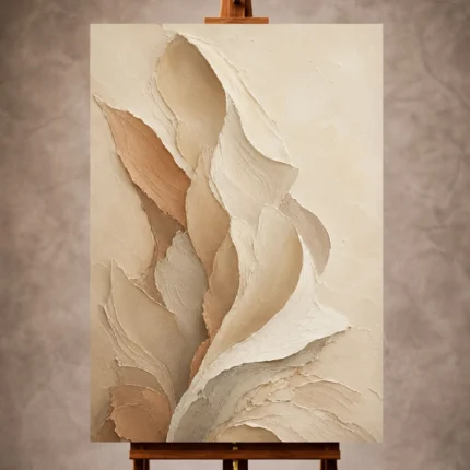 Clay and ivory Minimalist Wall Art print featuring shell-like organic forms and desert-worn curves for elegant interiors