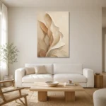 Desert Shell Forms Minimalist Wall Art Canvas Print styled in a refined neutral interior