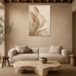 Desert Shell Forms Minimalist Wall Art Canvas Print presented in a sophisticated home setting