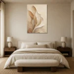 Desert Shell Forms Minimalist Wall Art Canvas Print showcased in an elegant minimalist interior
