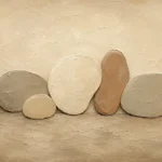 River Stone Rhythm Minimalist Wall Art Canvas Print
