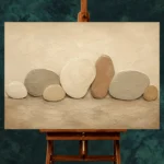 River Stone Rhythm Minimalist Wall Art Canvas Print - Image 2