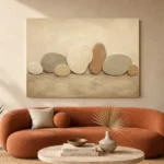 River Stone Rhythm Minimalist Wall Art Canvas Print - Image 3