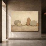 River Stone Rhythm Minimalist Wall Art Canvas Print - Image 5