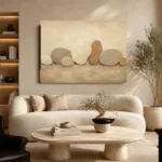 River Stone Rhythm Minimalist Wall Art Canvas Print - Image 6
