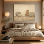 River Stone Rhythm Minimalist Wall Art Canvas Print - Image 8