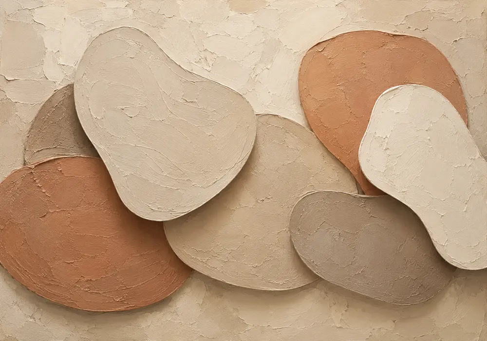 Layered Shadow Forms Minimalist Wall Art Canvas Print
