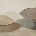 Weathered Stone Forms Minimalist Wall Art Canvas Print