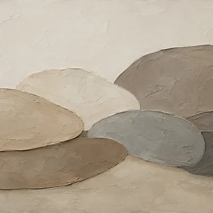 Weathered Stone Forms Minimalist Wall Art Canvas Print