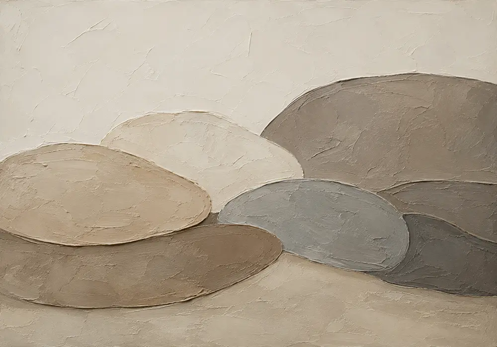 Weathered Stone Forms Minimalist Wall Art Canvas Print