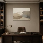 Weathered Stone Forms Minimalist Wall Art Canvas Print displayed in a contemporary gallery-inspired room