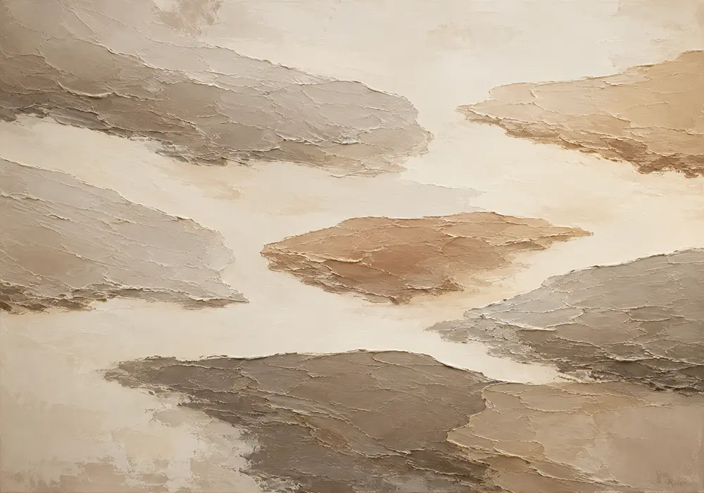 Floating Island Forms Minimalist Wall Art Canvas Print