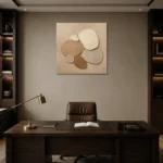 Pebble Cluster Minimalist Wall Art Canvas Print displayed in a contemporary gallery-inspired room
