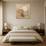Pebble Cluster Minimalist Wall Art Canvas Print showcased in an elegant minimalist interior