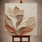 Clay and ivory Minimalist Wall Art print featuring layered petal-inspired organic forms for elegant interiors