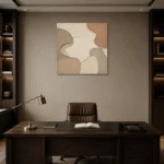 Limestone Relief Forms Minimalist Wall Art Canvas Print displayed in a contemporary gallery-inspired room