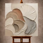 Clay and ivory Minimalist Wall Art print featuring layered shell-like forms and rounded earthen contours for elegant interiors