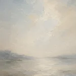 Misty Horizon Minimalist Wall Art Canvas Print