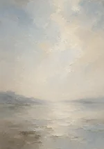 Misty Horizon Minimalist Wall Art Canvas Print
