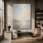 Misty Horizon Minimalist Wall Art Canvas Print - Image 3